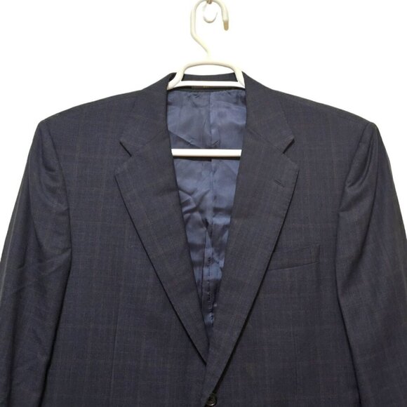 Hickey Freeman Vintage Madison Window Pane Gray Single Breasted Blazer Sz 42R - Picture 3 of 11